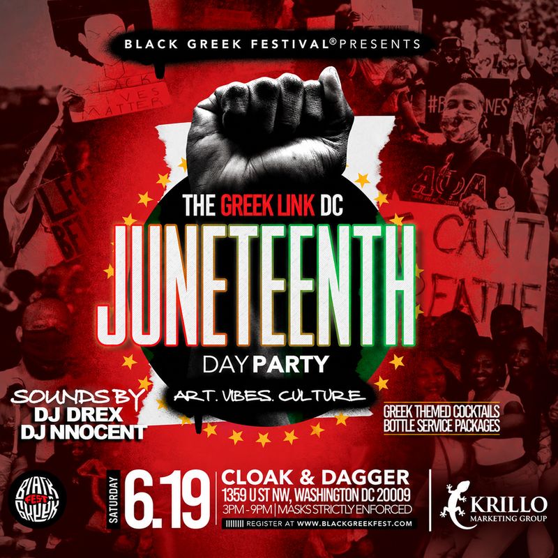 The Greek Link DC: Juneteenth flyer